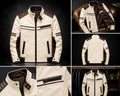 Faisalabad Heritage – Handmade Cream & Brown Leather Jacket